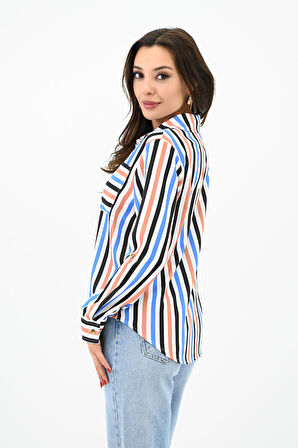 Kadın Desenli Klasik Gömlek 1753-24