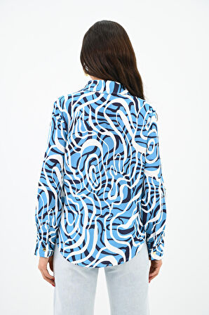 Kadın Desenli Klasik Gömlek 1753-24