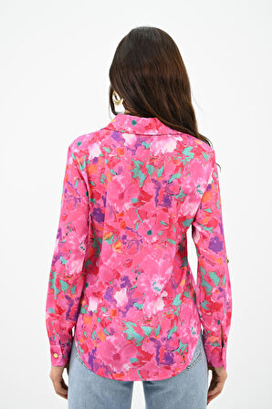 Kadın Desenli Klasik Gömlek 1753-24