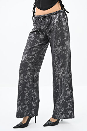 Kadın Varak Baskılı Palazzo Pantolon 6272-24