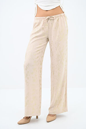 Kadın Varak Baskılı Palazzo Pantolon 6272-24