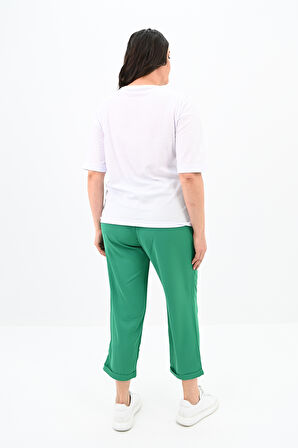 Kadın Büyük Beden Baskı Detaylı T-shirt Takım 8105-24