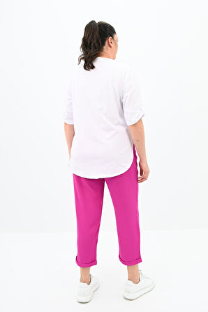 Kadın Büyük Beden Oversize T-shirt Takım 8104-24
