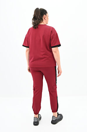 Kadın Büyük Beden Yarım Fermuarlı Eşofman Takımı 8109-24