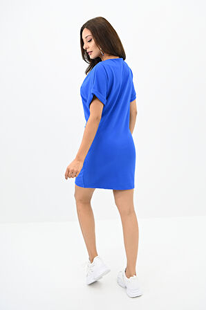 Kadın Kısa Kollu Cep Detaylı Elbise 5221-24