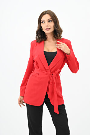 Kadın Kuşaklı Blazer Ceket 9004-1-24
