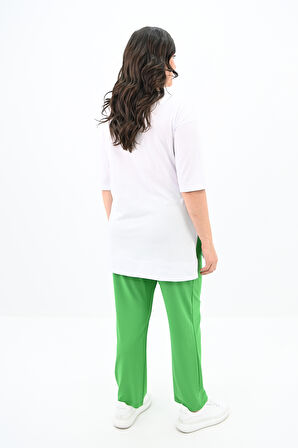 Kadın Büyük Beden Kelebek Baskı Detaylı T-shirt Takım 8114-25