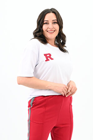 Kadın Büyük Beden Nakış İşleme Detaylı Eşofman Takımı 8120-25