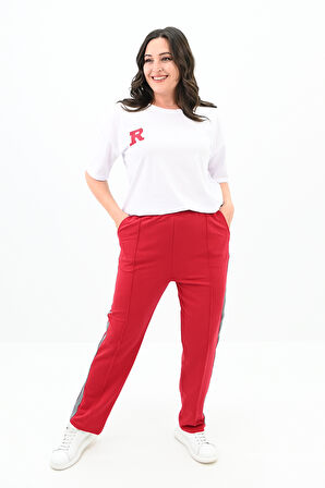 Kadın Büyük Beden Nakış İşleme Detaylı Eşofman Takımı 8120-25