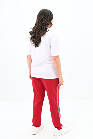 Kadın Büyük Beden Nakış İşleme Detaylı Eşofman Takımı 8120-25