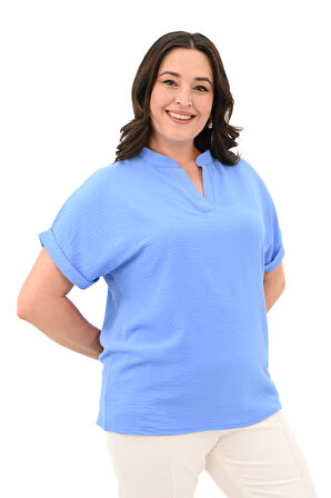 Kadın Büyük Beden Duble Kol Bluz 1790-25