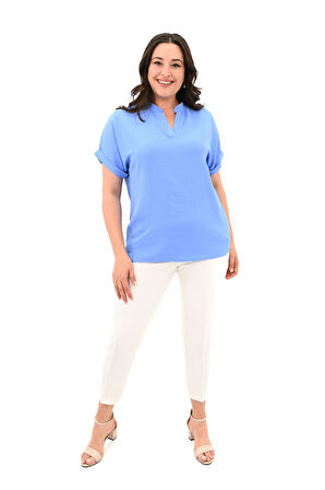 Kadın Büyük Beden Duble Kol Bluz 1790-25