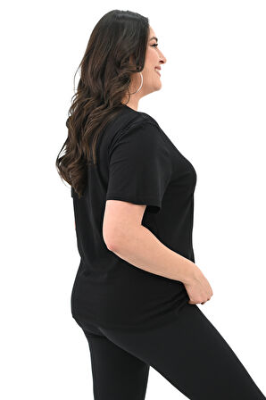 Kadın Büyük Beden Kiraz Baskılı T-shirt 1785-24