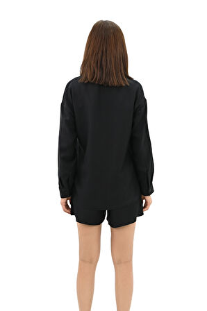 Kadın Uzun Kollu Gömlek Yaka İkili Takım 4096-25