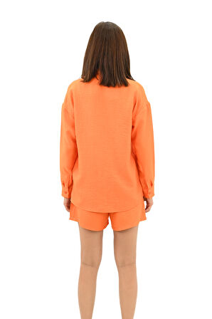 Kadın Uzun Kollu Gömlek Yaka İkili Takım 4096-25