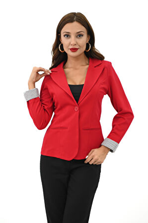 Kadın Tek Düğme Detaylı Blazer Ceket 5522