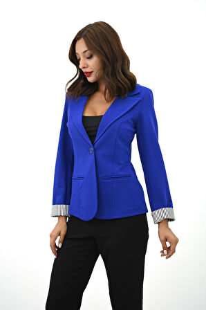 Kadın Tek Düğme Detaylı Blazer Ceket 5522