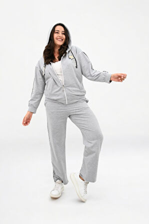 Kadın Büyük Beden Metal Aksesuar Detaylı Eşofman Takımı 8150-25