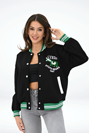 Kadın Alaska Nakışlı Kolej Ceket 1854-25-1
