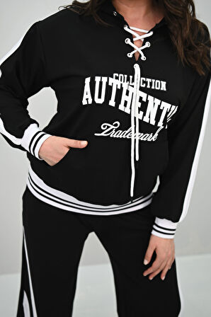 Kadın Büyük Beden Kordonlu Bol Paça Eşofman Takımı 8164-25