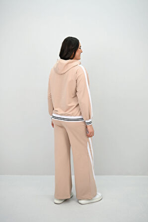 Kadın Büyük Beden Kordonlu Bol Paça Eşofman Takımı 8164-25