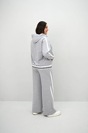 Kadın Büyük Beden Kordonlu Bol Paça Eşofman Takımı 8164-25