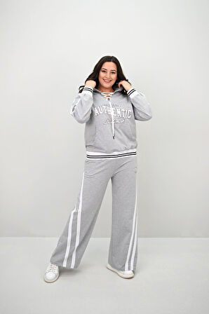 Kadın Büyük Beden Kordonlu Bol Paça Eşofman Takımı 8164-25