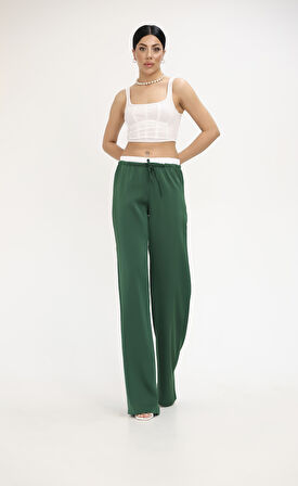 Kadın Yüksek Bel Bol Paça Pantolon 6338-25