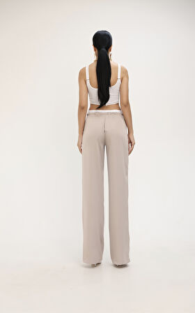 Kadın Yüksek Bel Bol Paça Pantolon 6338-25