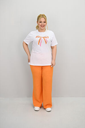 Kadın Büyük Beden Kurdele Detaylı Payet İşlemeli Eşofman Takımı 8200-25