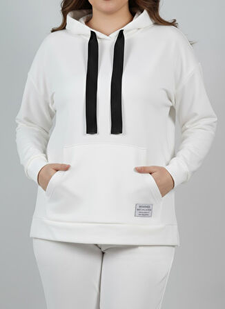 Kadın Büyük Beden Uzun Kollu Kapüşonlu Eşofman Takımı 8228-26