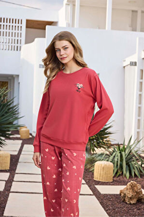 Aydoğan Kadın Asya Termal Kapli Nar Çiçeği Pijama Takım 0491