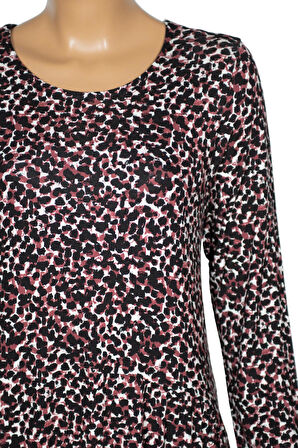 Barem Kadın Funda Belden Basene Büzgülü Penye Siyah Elbise D59