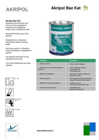AkzoNobel Akripol Bazkat MERCEDES DB199 BLAU SCHWARZ Akrilik Sonkat Oto Boyası 1 Litre