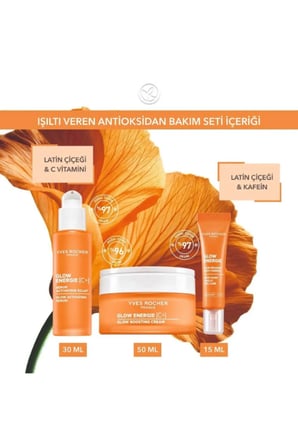 Glow Energie C Vitamini Bakım Seti Serum Gündüz Kremi Göz Kremi Işıltı Veren Antioksidan