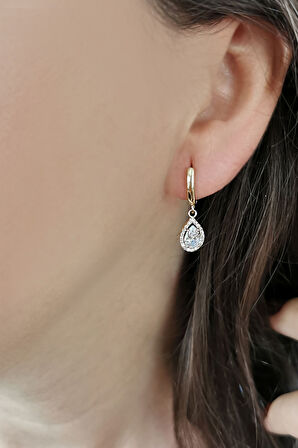 Damla Model Günlük Altın C Küpe