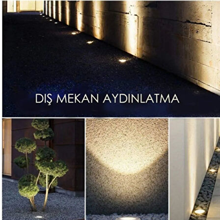 Solar Güneş Enerjili 8 Ledli Kazıklı Çim Zemin Bahçe Aydınlatma 3 W Gün Işığı (1 Adet)