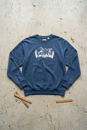 standart fit pamuk kumaş Erkek Graphic Sweatshirt Lacivert / 2XL