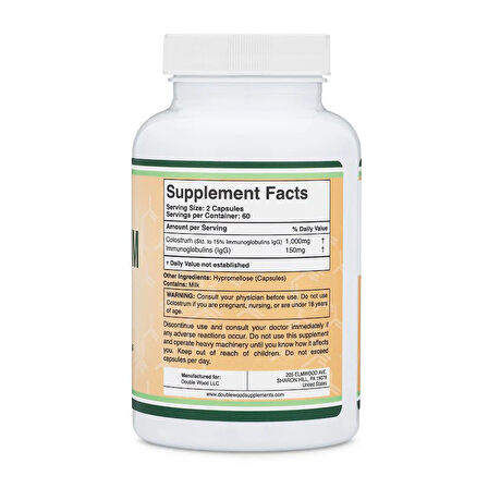 Colostrum 1,000 mg 120 Kapsül