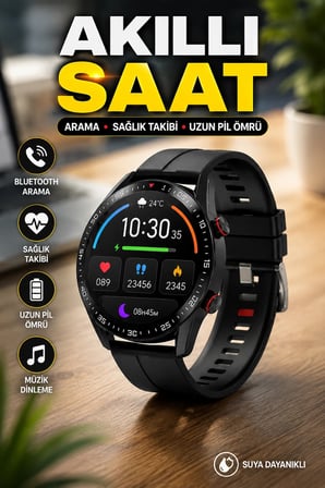 AMOLED Ekranlı Akıllı Saat Bluetooth Arama ve Müzik Özellikli Sağlık Takipli Smart Watch
