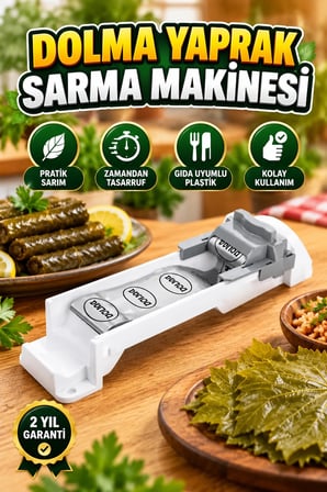 Kol Mekanizmalı Yaprak Sarma Aparatı – Gıda Uyumlu Plastik, Pratik Sarım Aleti