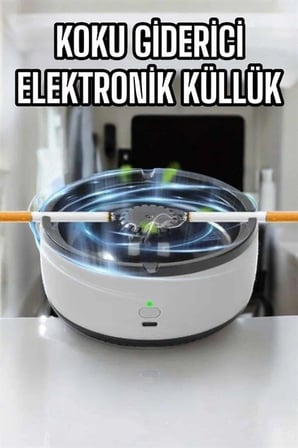 Sensörlü Elektronik Duman Giderici Küllük – Çıkarılabilir Tepsili Pilli Tasarım