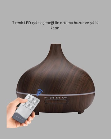 BN01 550ML Uçucu Yağ Difüzörlü LED Işıklı Hava Nemlendirici