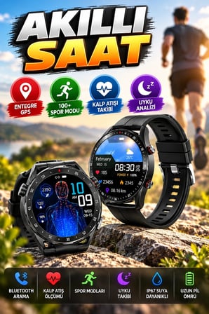 Entegre GPS'li Akıllı Saat – 100'den Fazla Spor Modu ve Aktivite Takibi