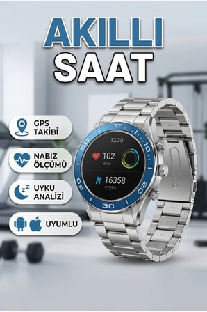 2025 Model Yuvarlak Ekran GPS Destekli Android iOS Uyumlu Akıllı Saat