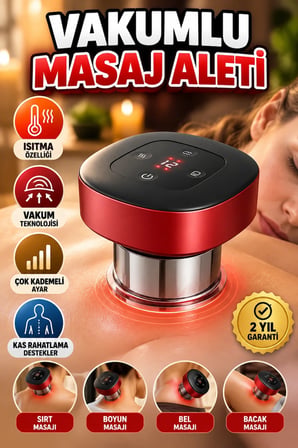 Isıtmalı Çok Kademeli Vakumlu Masaj Aleti – Akıllı Dinamik Çukurluk Terapi Cihazı