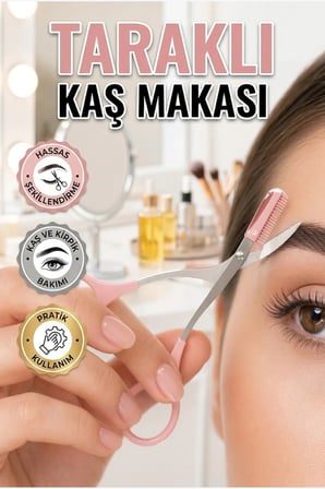 Kavisli Kaş Makası Taraklı Kaş Kirpik Düzeltici Yüz Bakım Seti