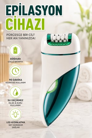 VGR 3'lü Fonksiyonlu Kablosuz Epilatör Tıraş ve Düzeltici LED Işıklı IPX5 Su Geçirmez