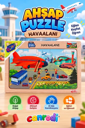 ONY-233-234-235-236 Ahşap Eğitici Puzzle Havaalanı -canrodi