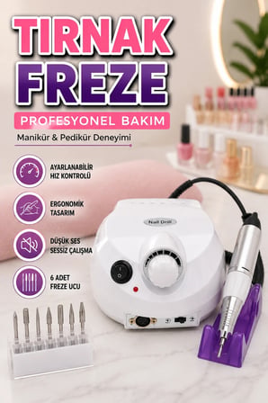 Profesyonel Tırnak Freze Makinesi Çok Fonksiyonlu Manikür Pedikür Seti Hafif Alüminyum Gövdeli